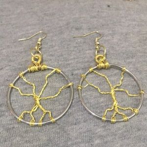 Handcrafted infinity tree earrings
